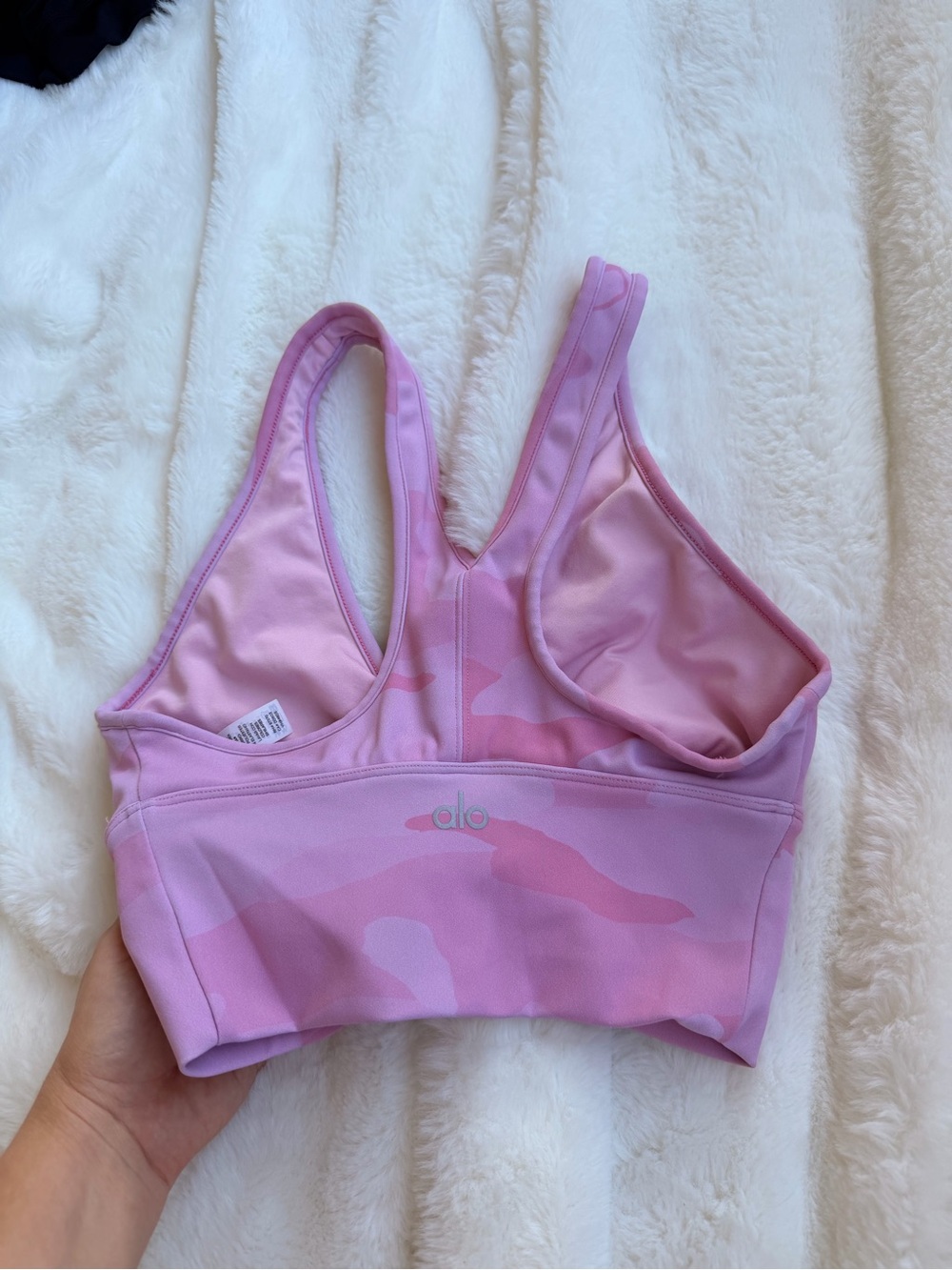 ALO Yoga Pink Camouflage Sports Bra